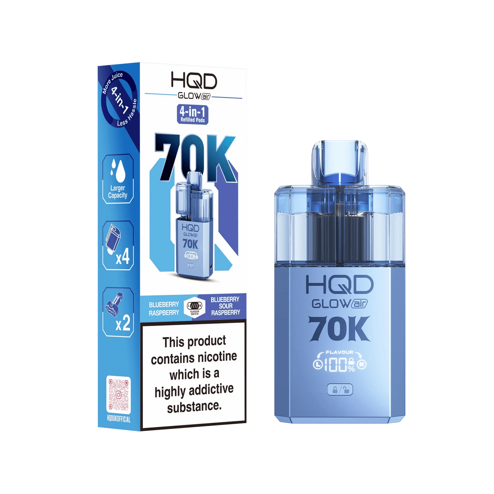 HQD Glow Air 70K Prefilled Pod Vape Kit