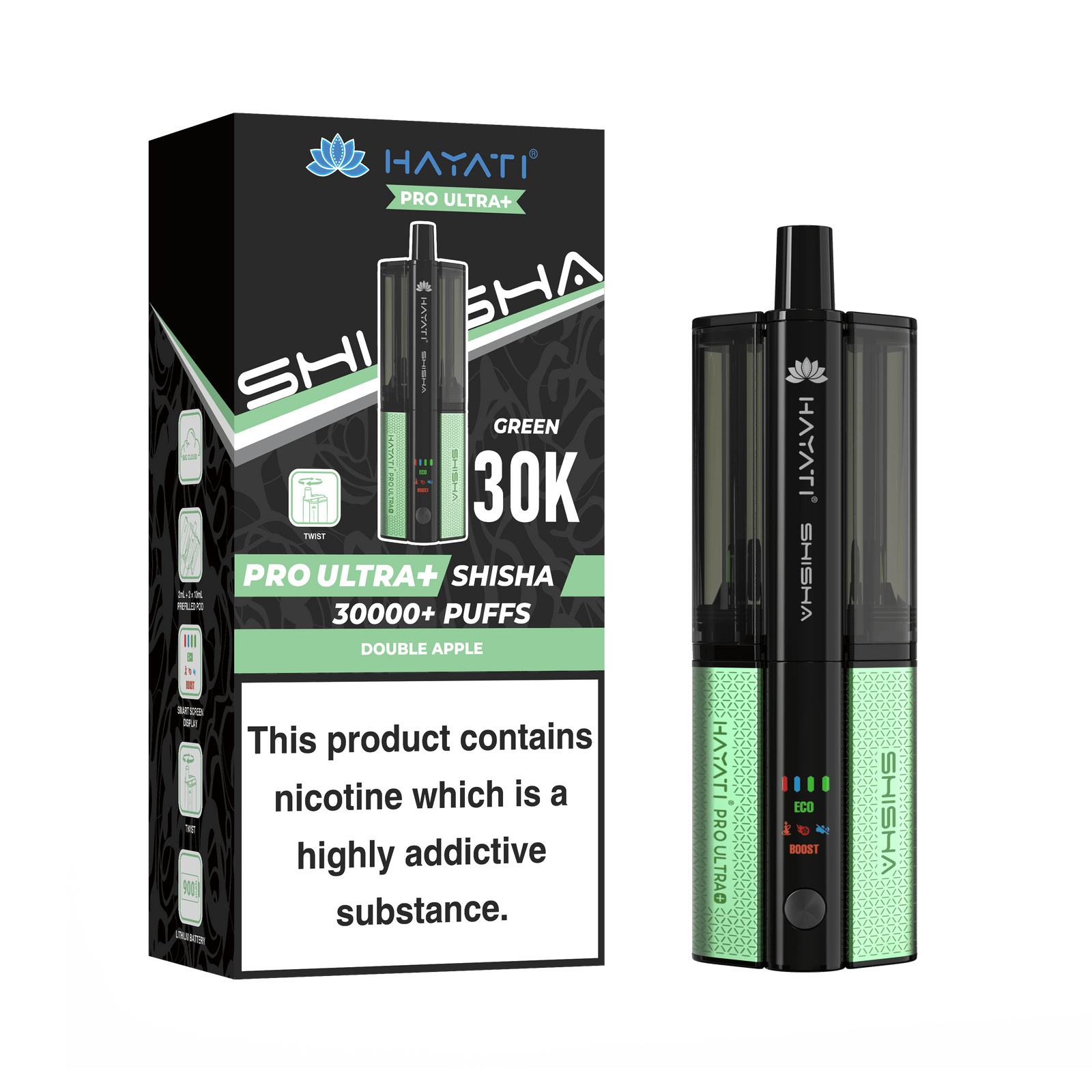 Hayati Pro Ultra Plus Shisha 30k Puffs Prefilled Pod Kit