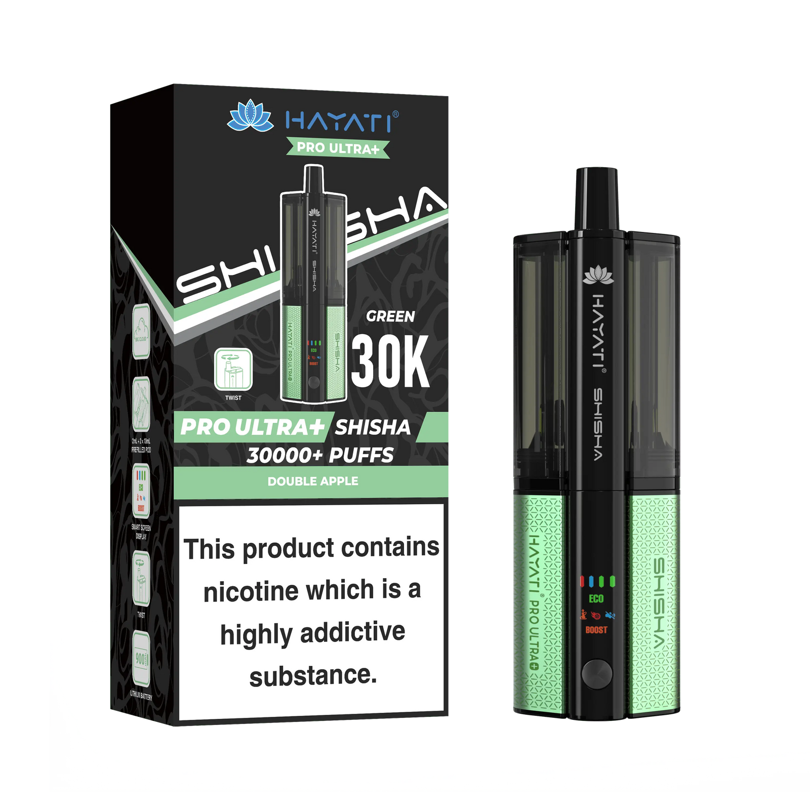 Hayati Pro Ultra Plus Shisha 30k Puffs Prefilled Pod Kit Hayati