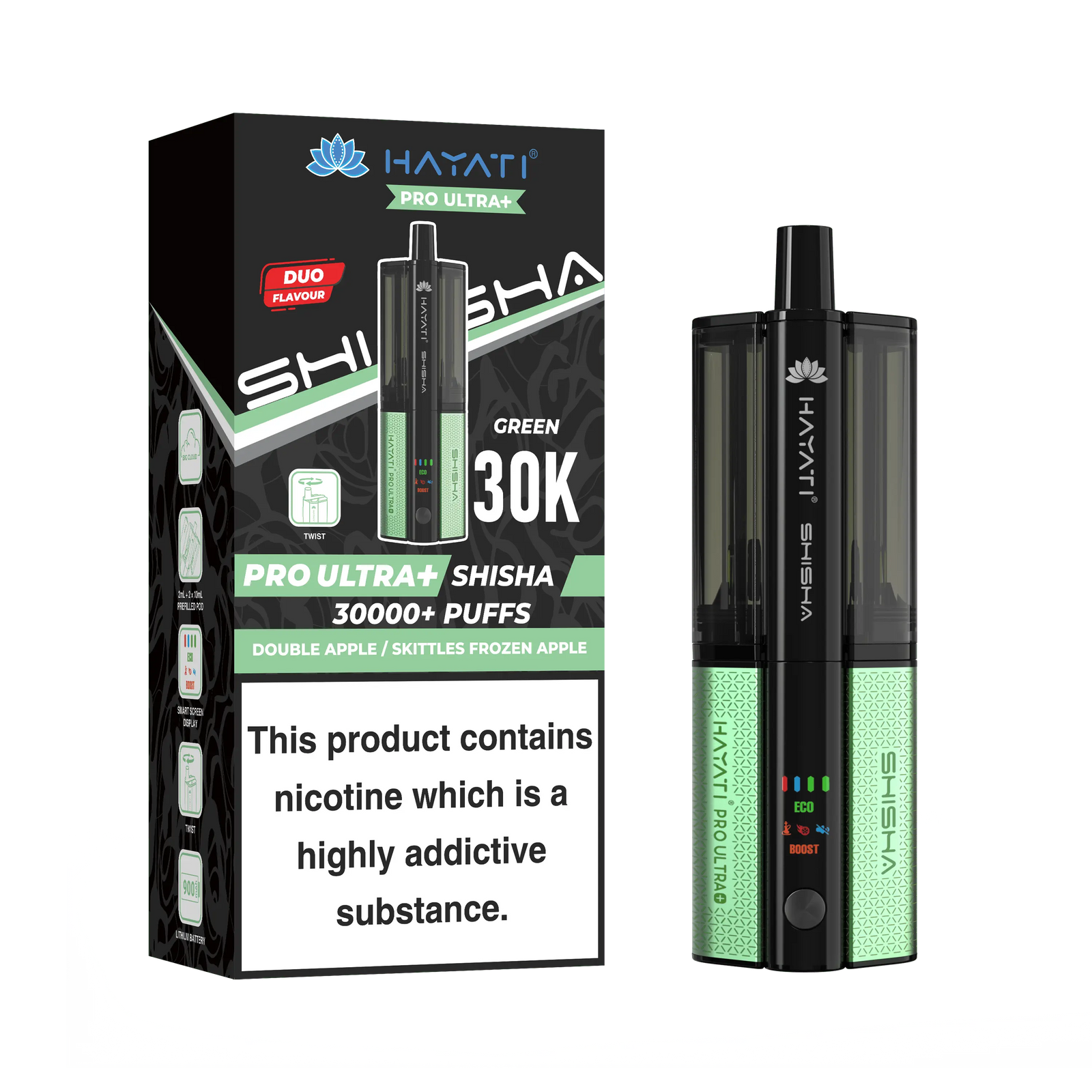 Hayati Pro Ultra Plus Shisha 30k Puffs Prefilled Pod Kit Hayati