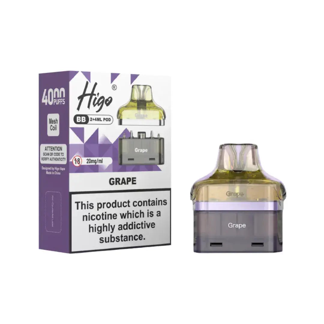 Crystal Higo BB 4000 Replacement Refill Pods Vape At Door