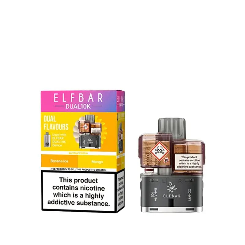 ElfBar Dual 10k Replacement Prefilled Pods Vape At Door