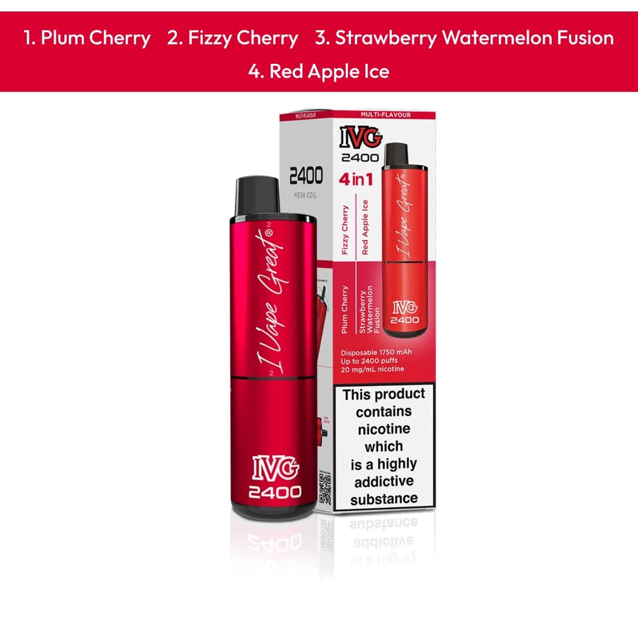 Ivg 4 in 1 2400 Puffs Red Edition