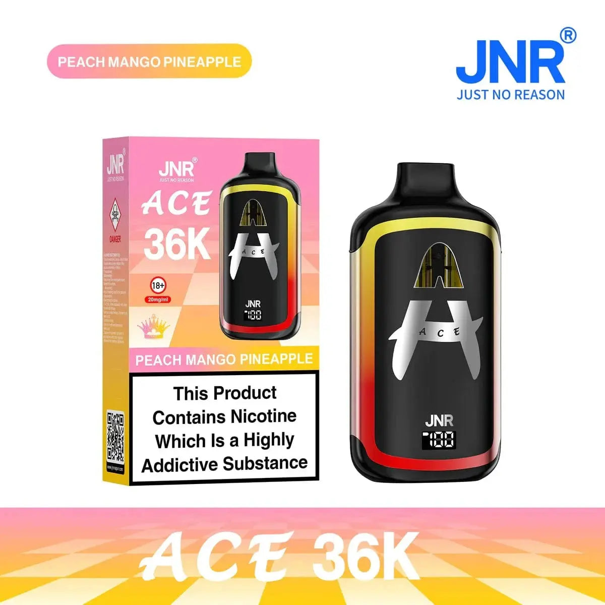 JNR ACE 36K vape device PEACH MANGO PINEAPPLE
