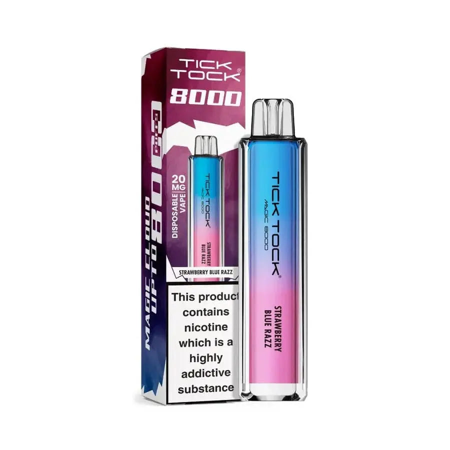 STRAWBERRY BLUE RAZZ Tick Tock Magic 8000 Puffs