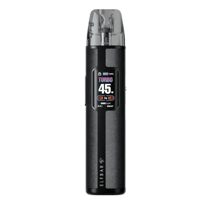 Elf Bar ELFX Pro Pod Vape Kit in classic black, featuring a bold and elegant design.