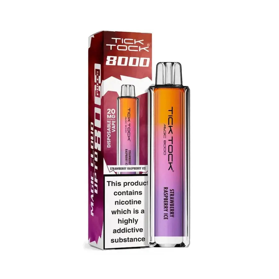 STRAWBERRY RASPBERRY ICE Tick Tock Magic 8000 Puffs