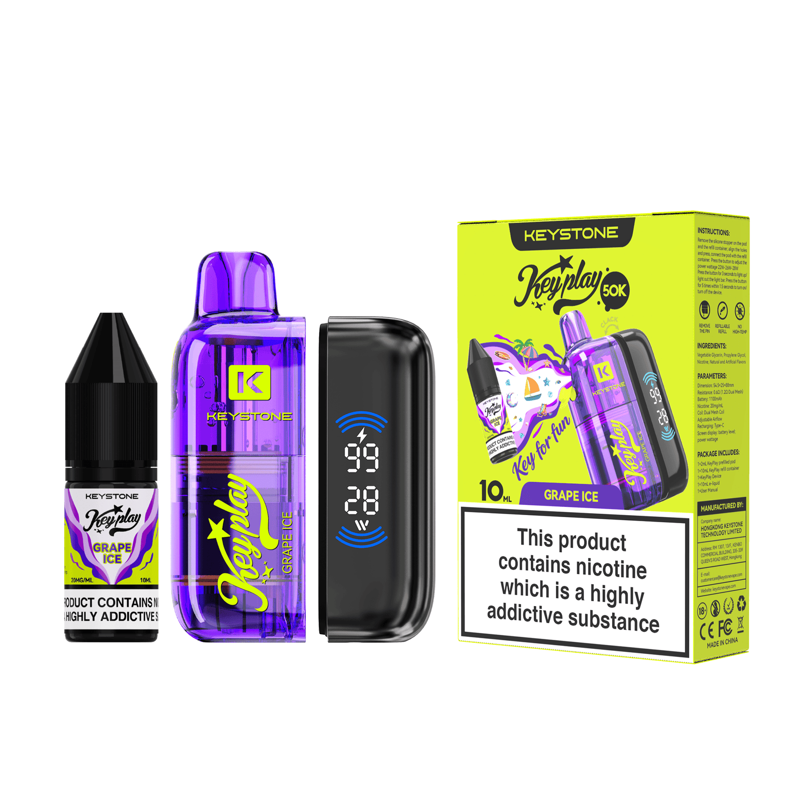 Keystone Keyplay 50K Refillable Pod Vape Kit (50,000 Puffs)