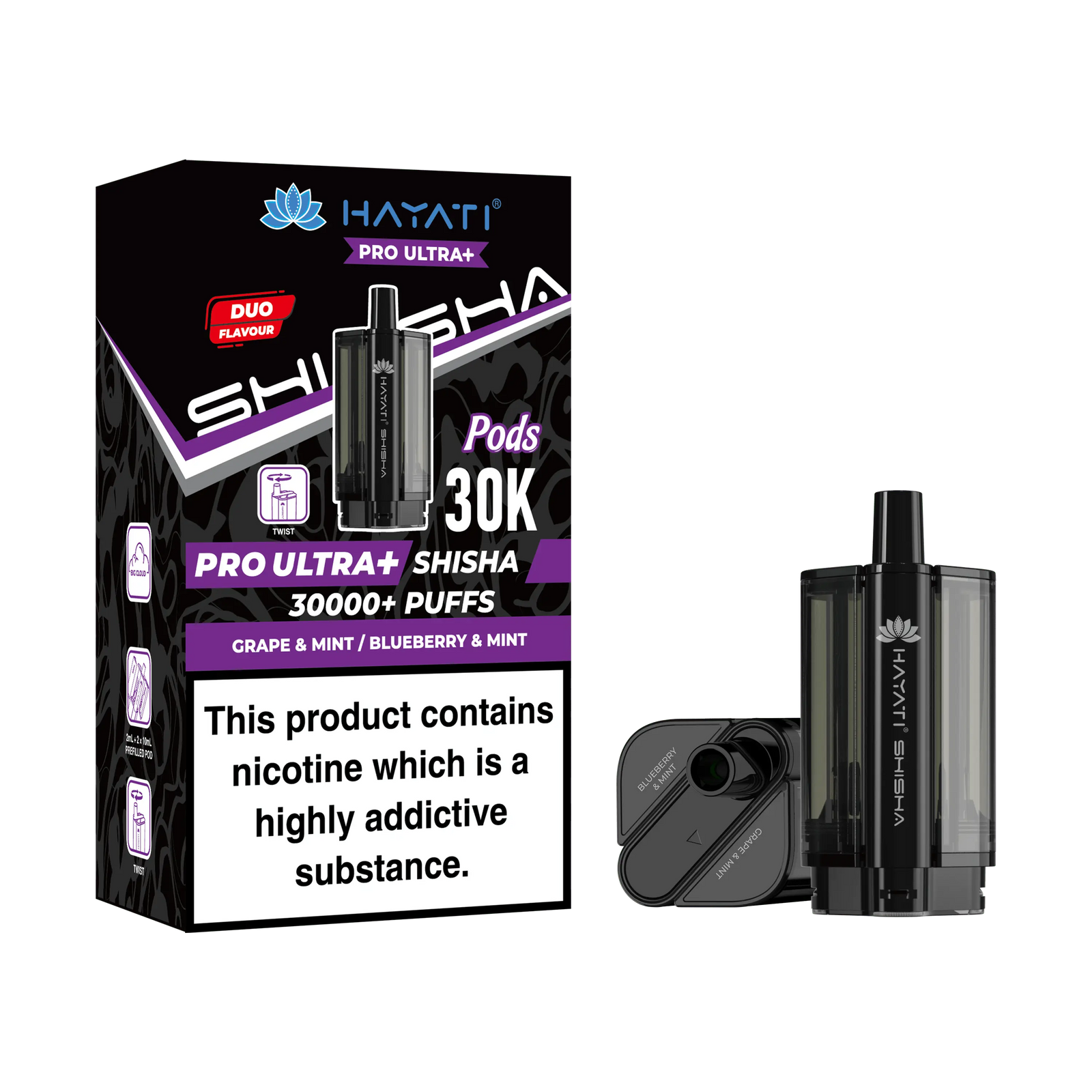 Hayati Pro Ultra Plus Shisha 30k Replacement Prefilled Pods Hayati