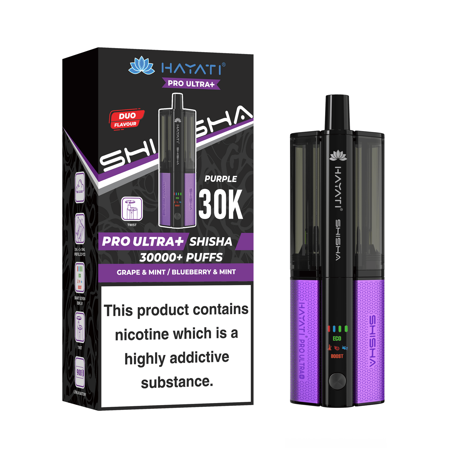Hayati Pro Ultra Plus Shisha 30k Puffs Prefilled Pod Kit