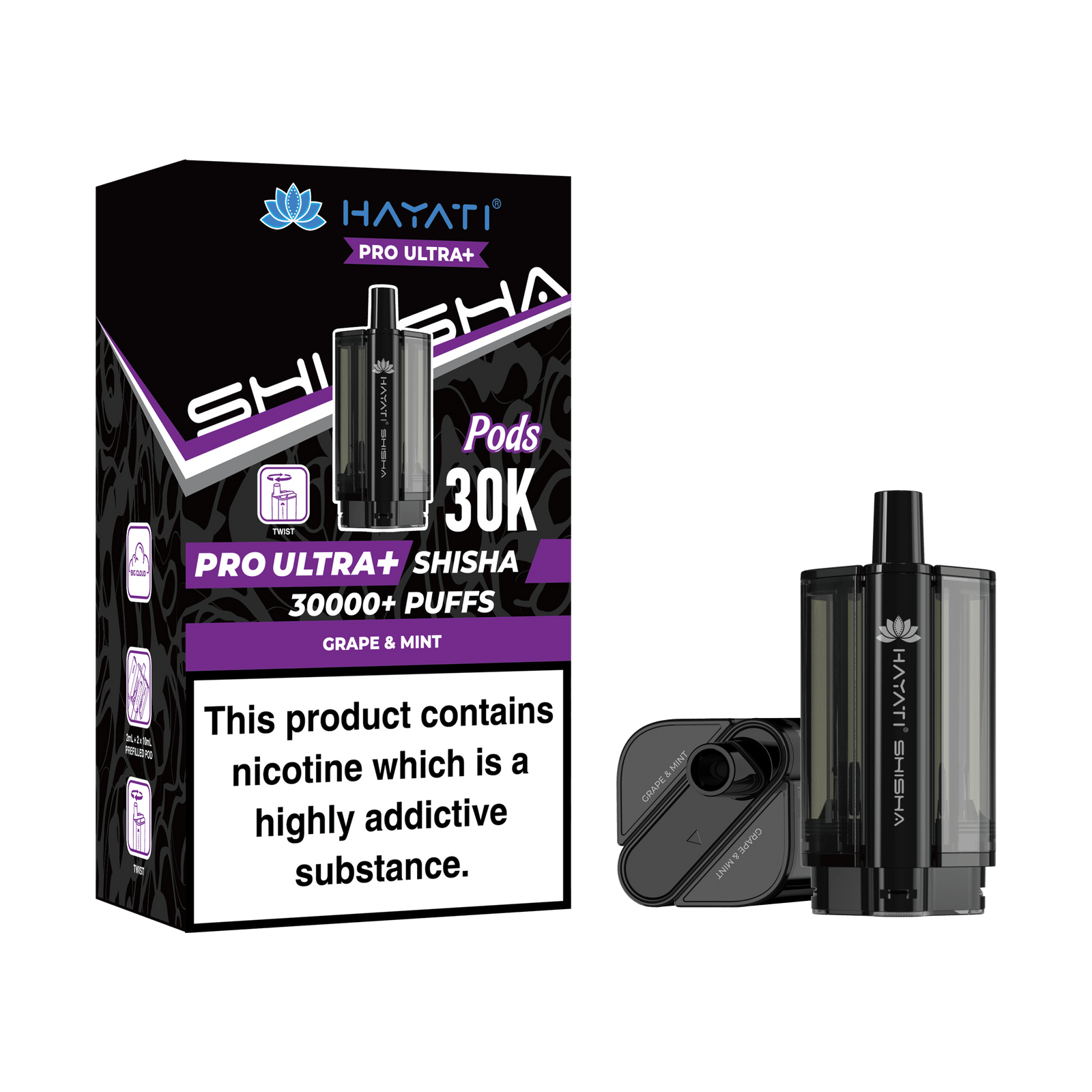 Hayati Pro Ultra Plus Shisha 30k Replacement Prefilled Pods
