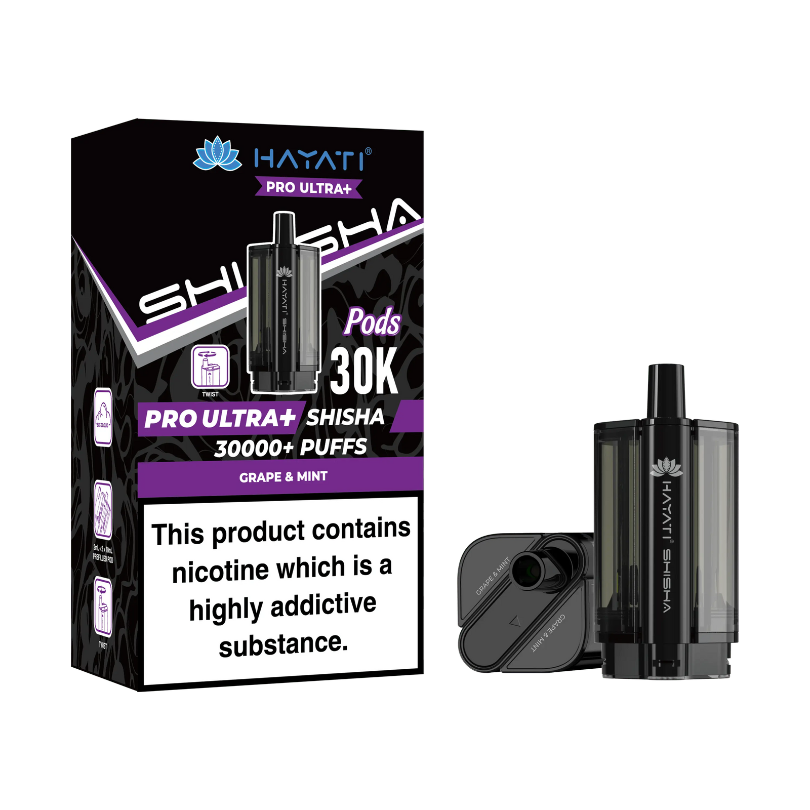 Hayati Pro Ultra Plus Shisha 30k Replacement Prefilled Pods Hayati