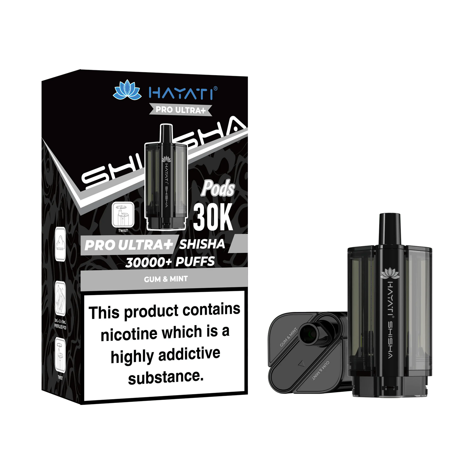 Hayati Pro Ultra Plus Shisha 30k Replacement Prefilled Pods Hayati