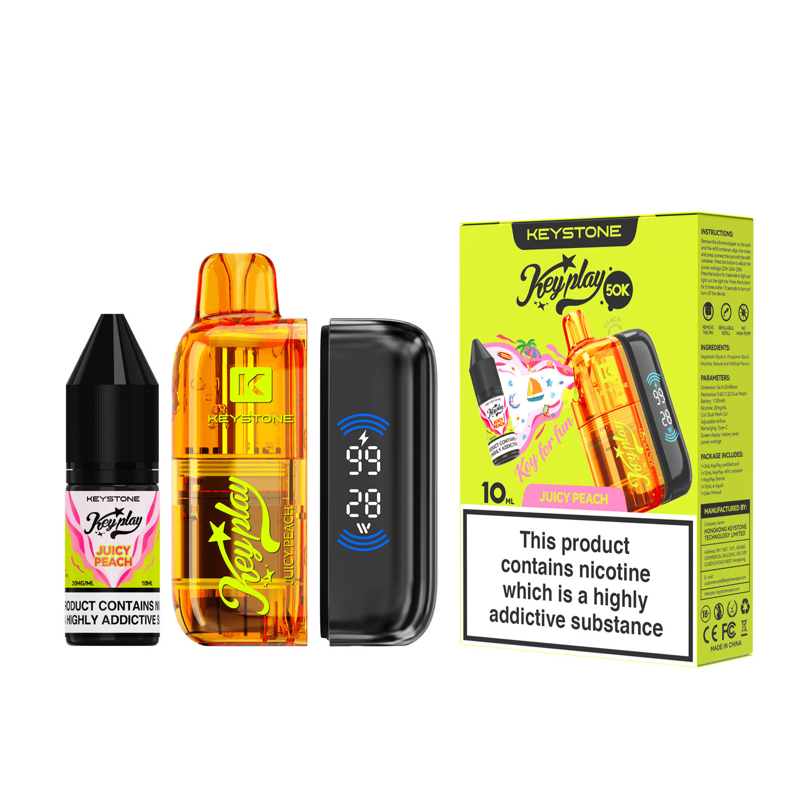 Keystone Keyplay 50K Refillable Pod Vape Kit (50,000 Puffs)