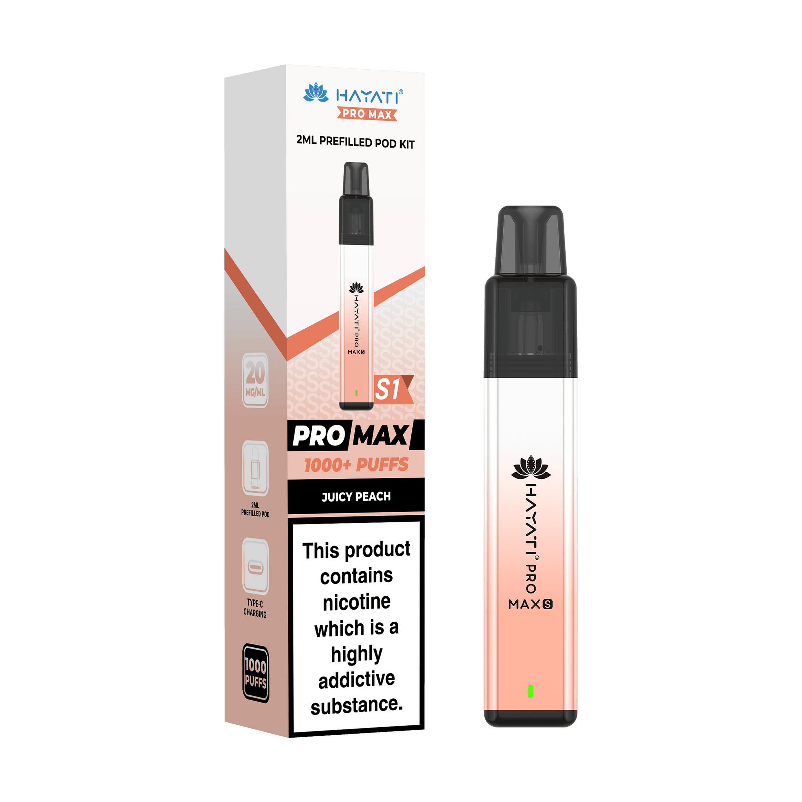 Hayati Pro Max S1 1000 Puff Prefilled Pod Kit