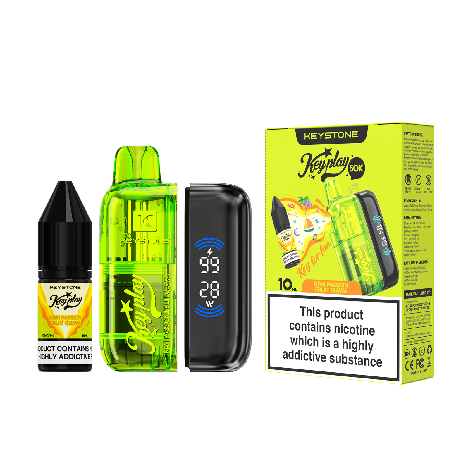 Keystone Keyplay 50K Refillable Pod Vape Kit (50,000 Puffs)