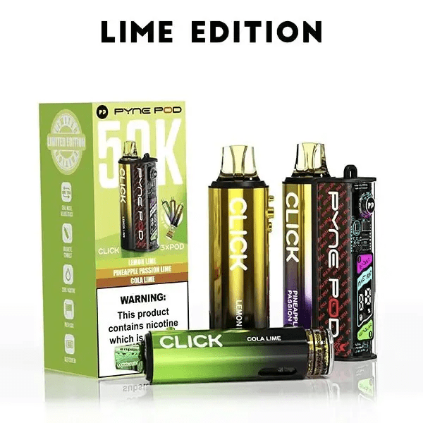 Pyne Pod Click 50K Prefilled Pod Kit – 50,000 Puffs, LED Display & Mesh Coil