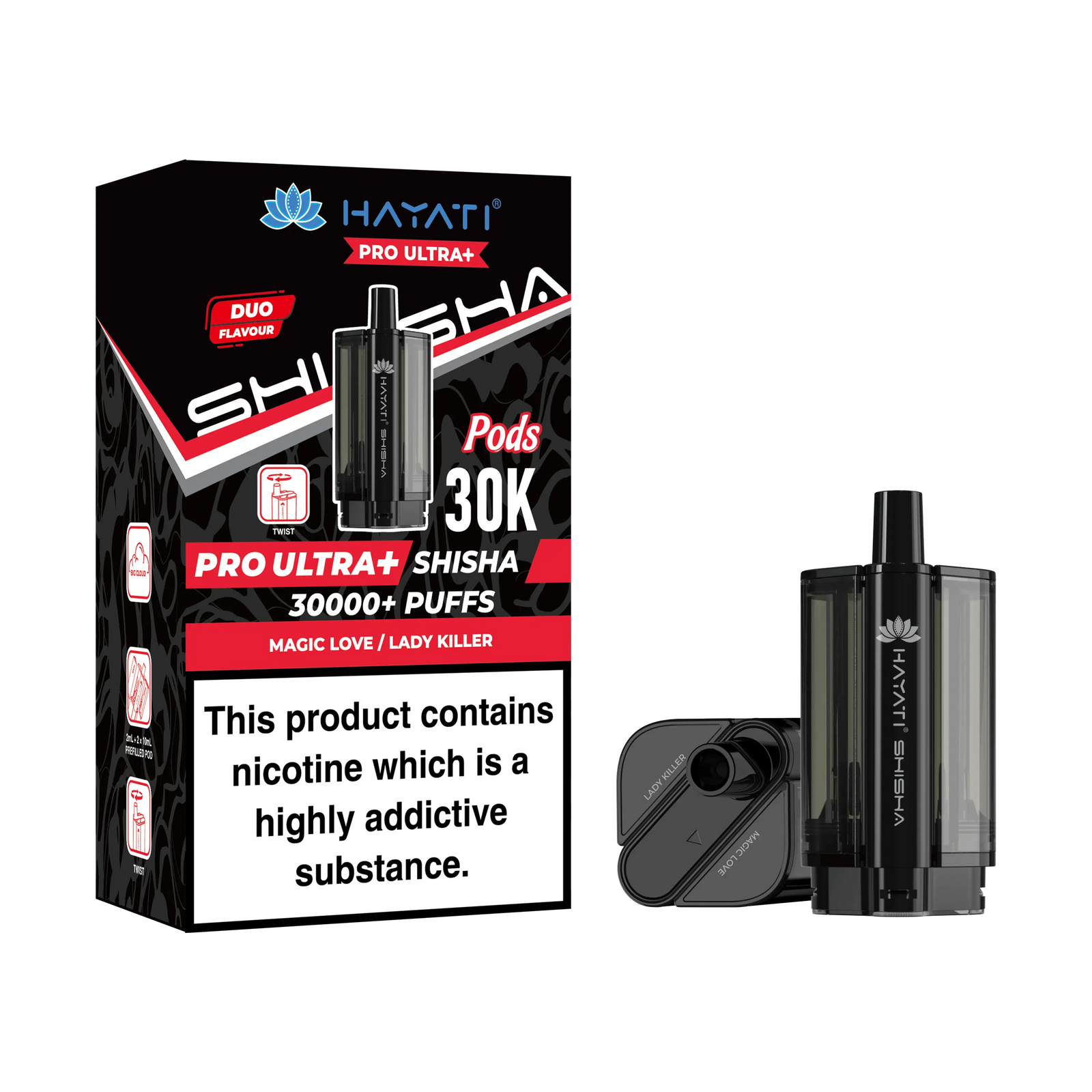 Hayati Pro Ultra Plus Shisha 30k Replacement Prefilled Pods Hayati