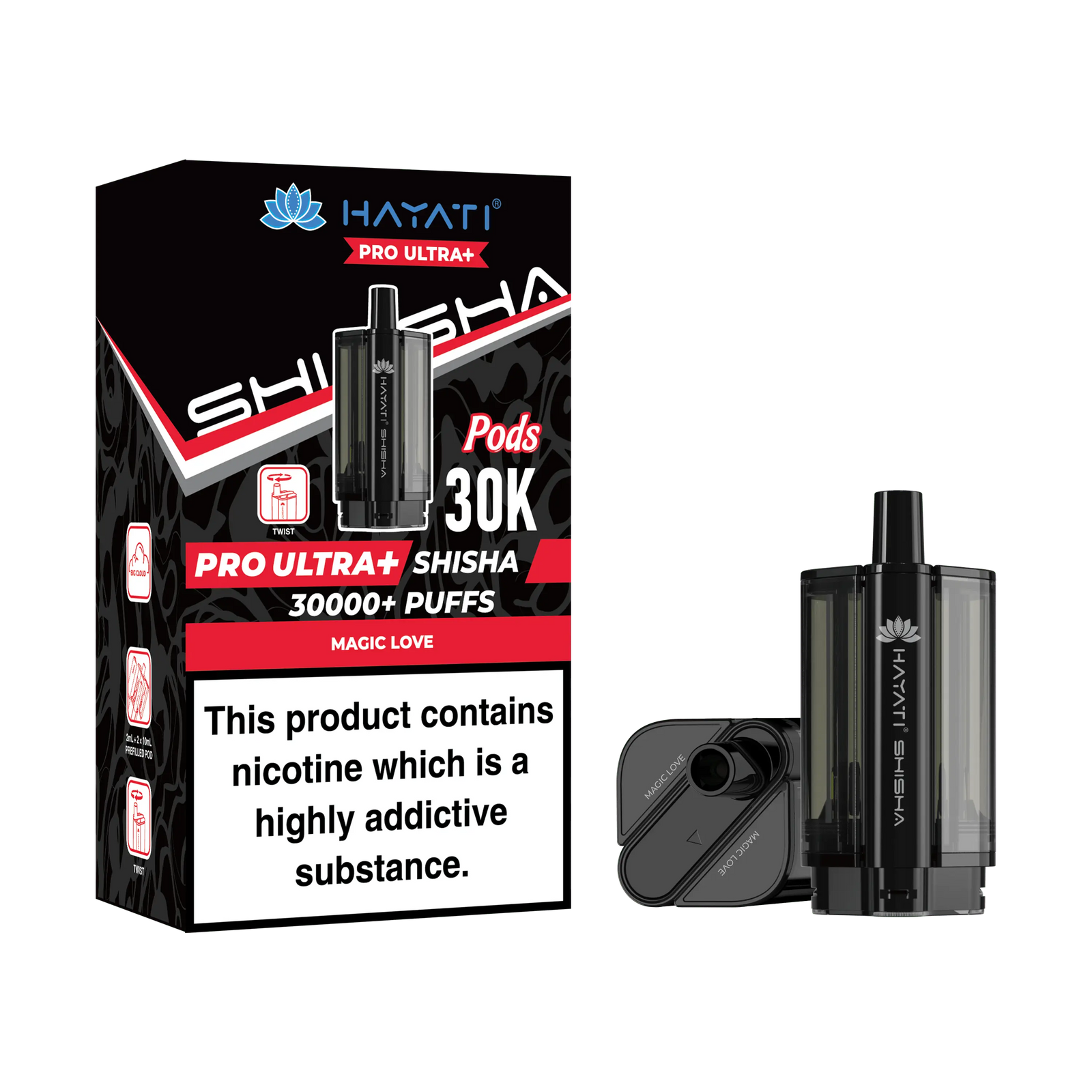 Hayati Pro Ultra Plus Shisha 30k Replacement Prefilled Pods Hayati