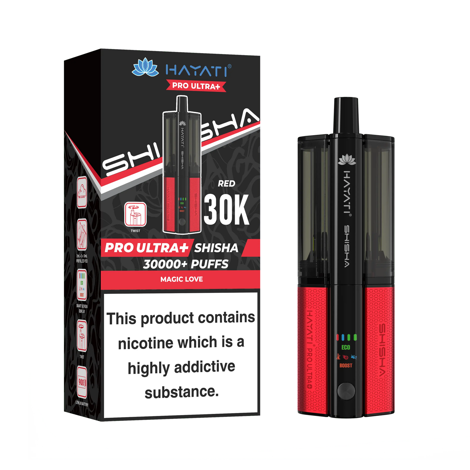 Hayati Pro Ultra Plus Shisha 30k Puffs Prefilled Pod Kit Hayati