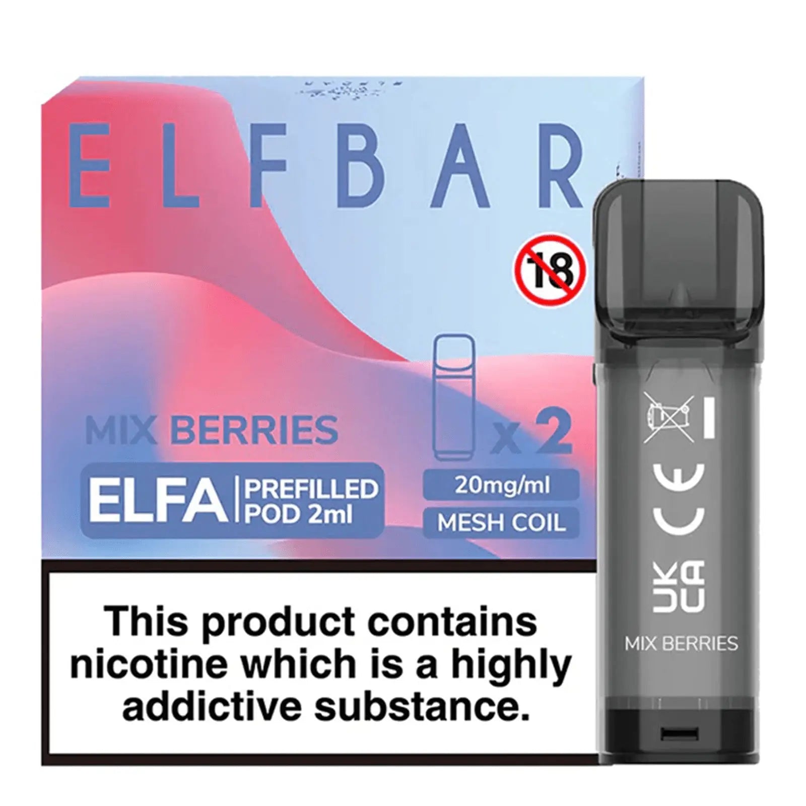 Elf Bar ELFA Pre-Filled E Liquid Pods Nic Salt 2ML 20MG ELF Bar