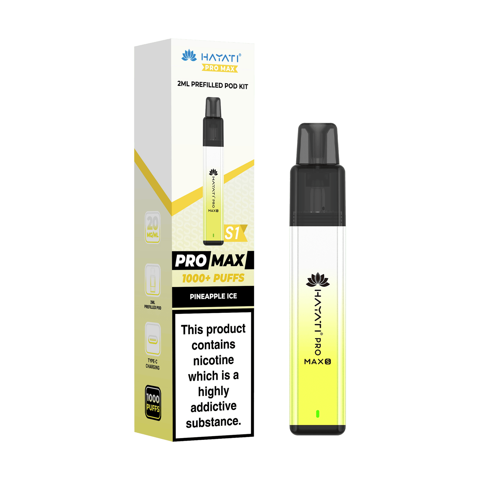 Hayati Pro Max S1 1000 Puff Prefilled Pod Kit