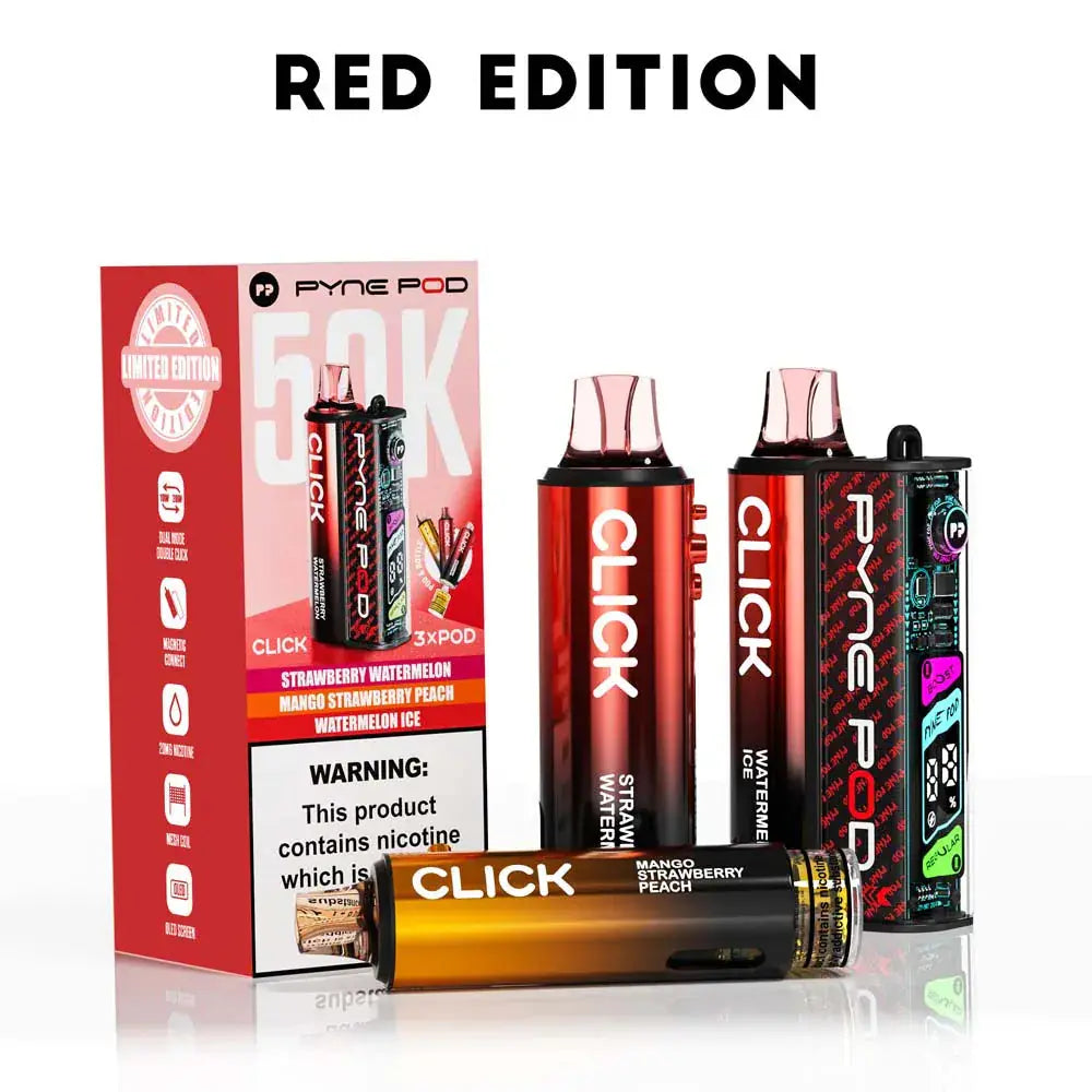Pyne Pod Click 50K Prefilled Pod Kit – 50,000 Puffs, LED Display & Mesh Coil Vape At Door