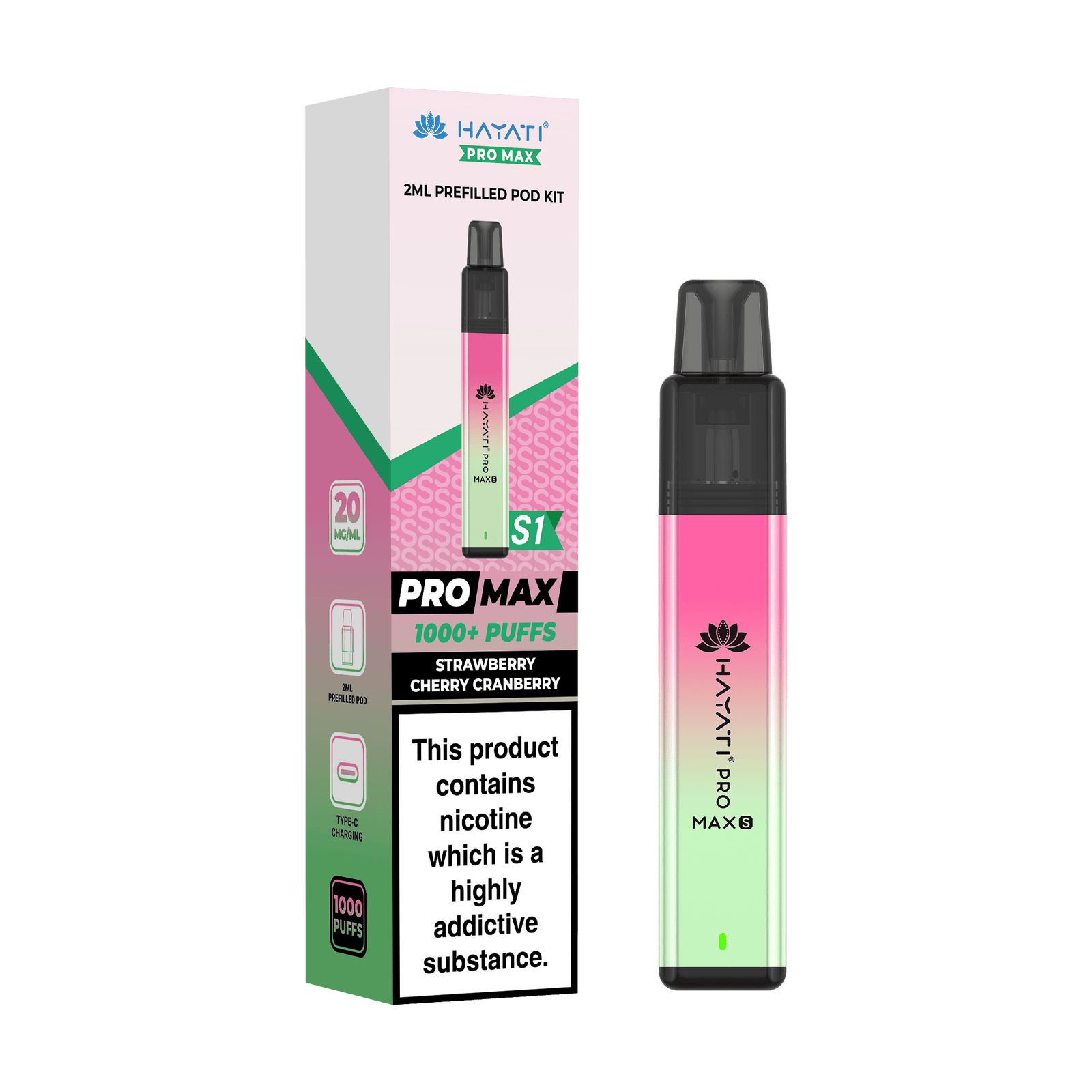 Hayati Pro Max S1 1000 Puff Prefilled Pod Kit
