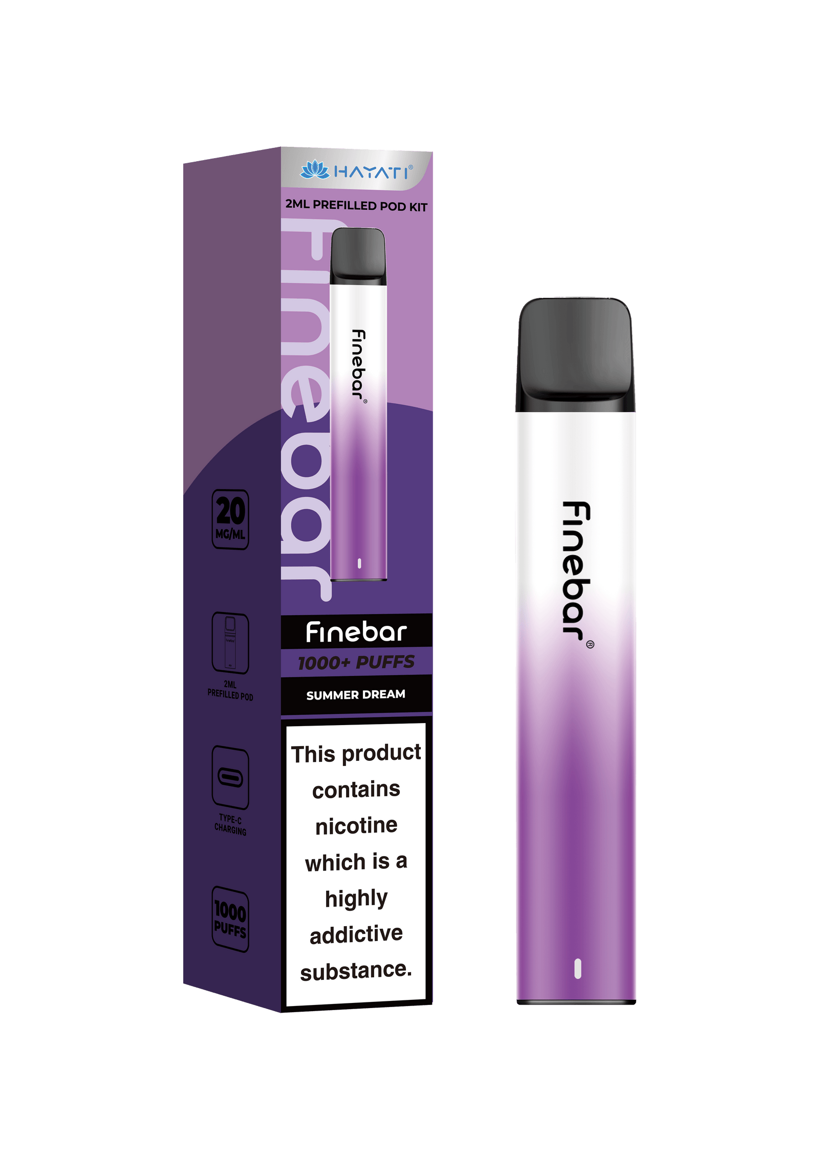 Hayati Finebar Prefilled Pod Kit (UPTO 1000 Puffs)