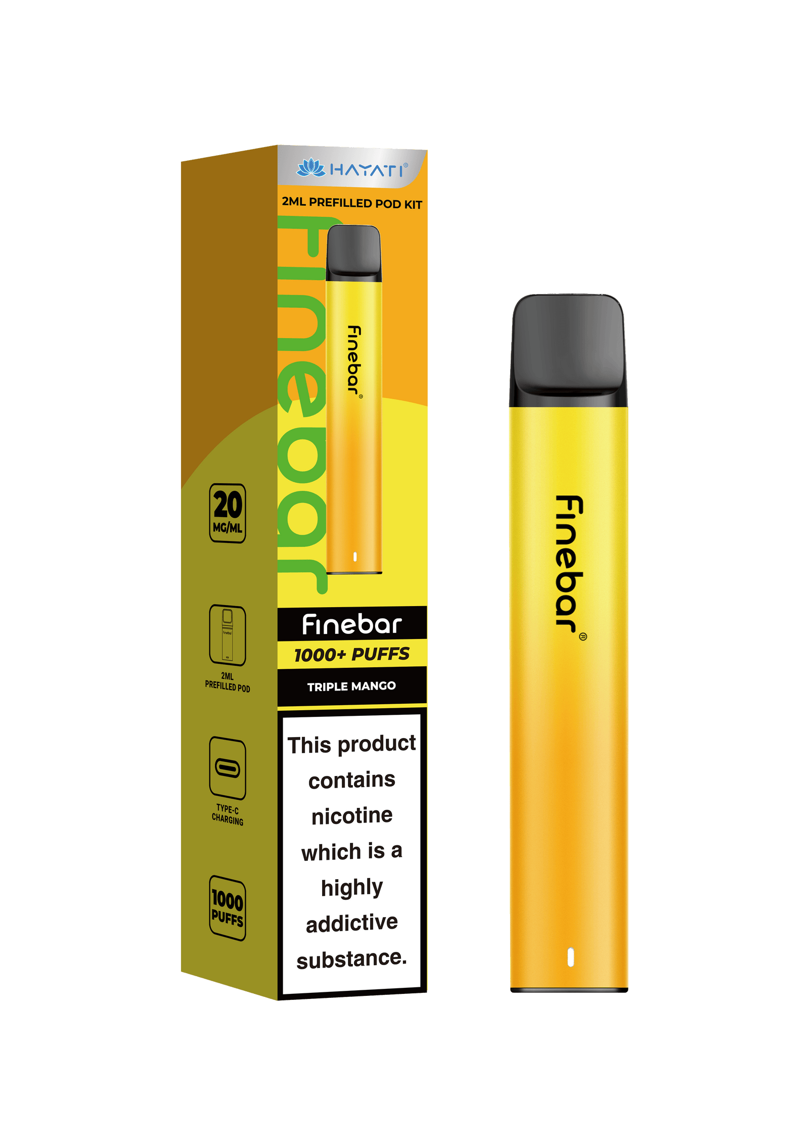 Hayati Finebar Prefilled Pod Kit (UPTO 1000 Puffs)