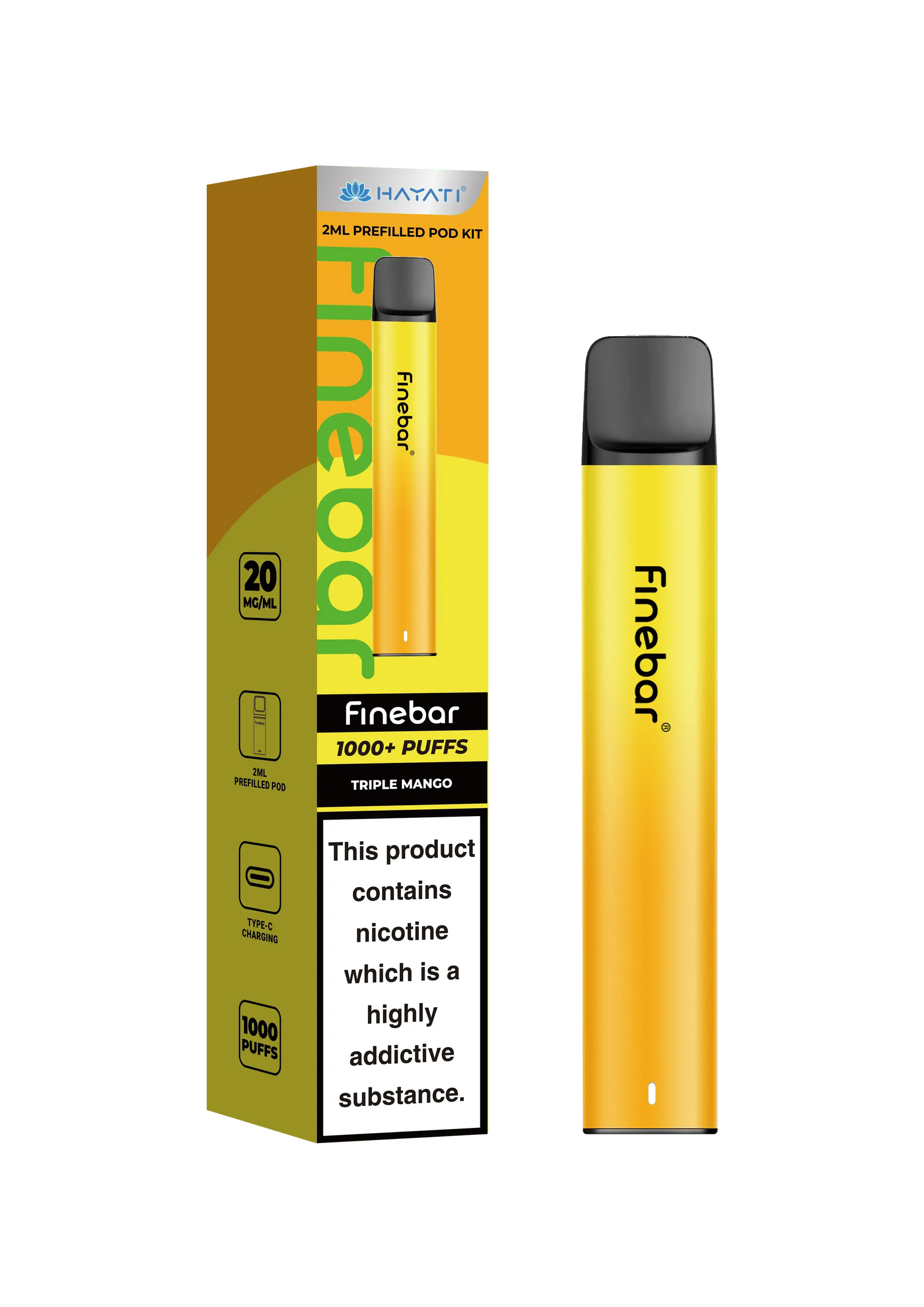 Hayati Finebar Prefilled Pod Kit (UPTO 1000 Puffs) Hayati