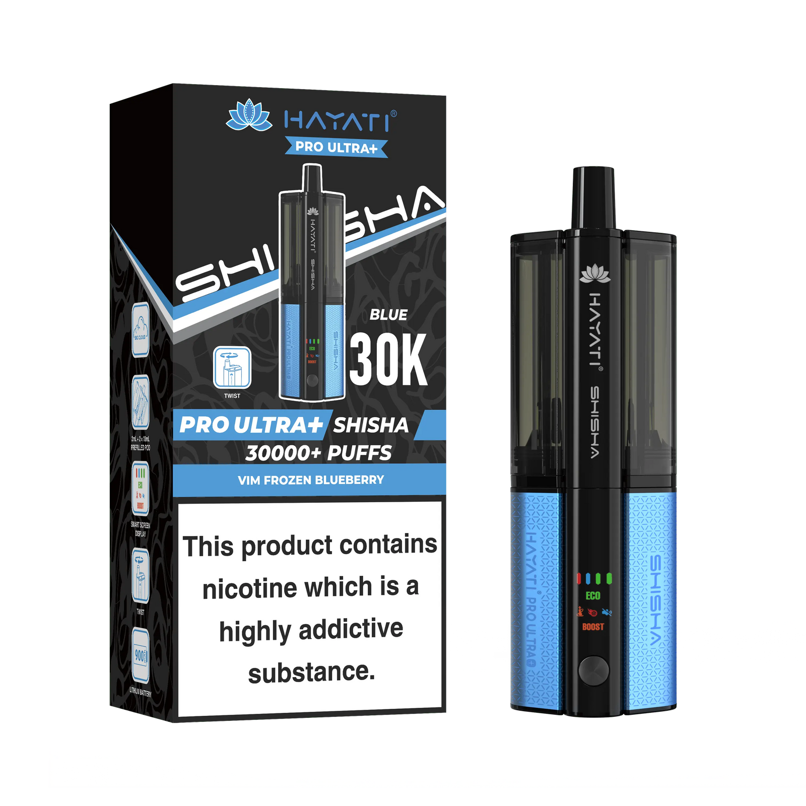 Hayati Pro Ultra Plus Shisha 30k Puffs Prefilled Pod Kit Hayati