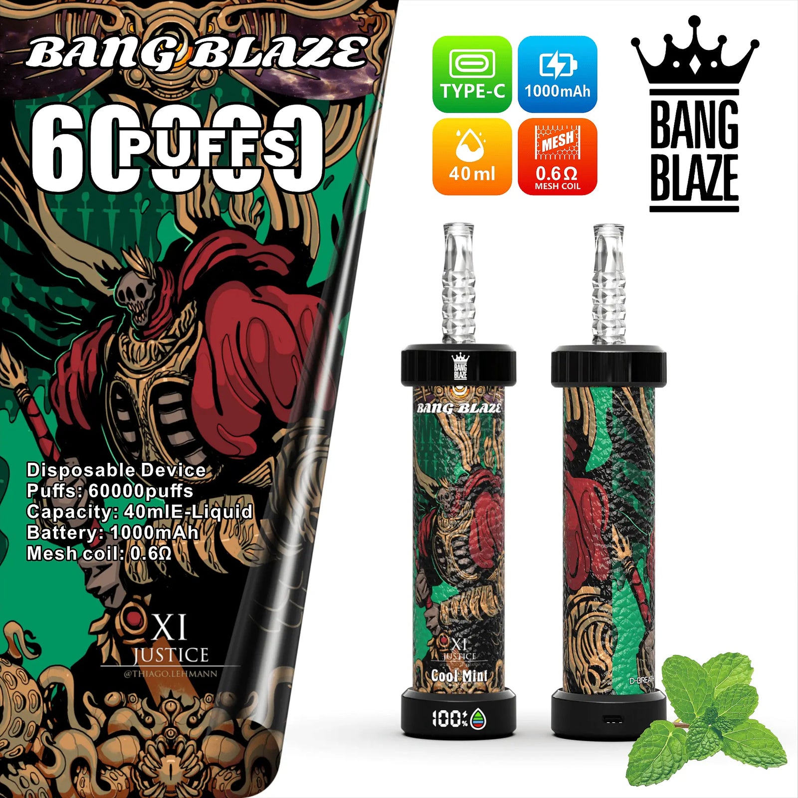 Bang Blaze 60K Shisha Vape (60,000+ Puffs) Vape At Door