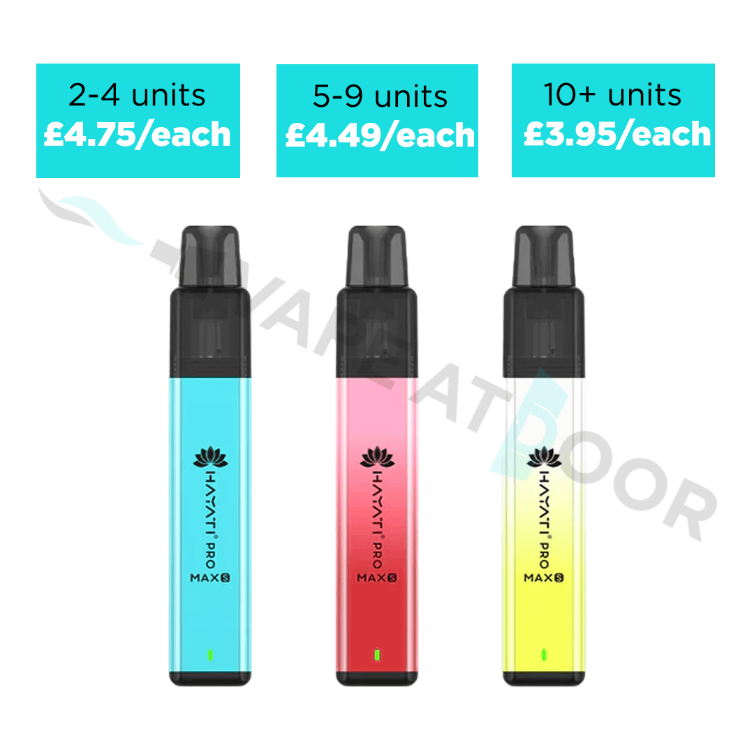 Hayati Pro Max S1 Devices with multibuy discount details on a white background.