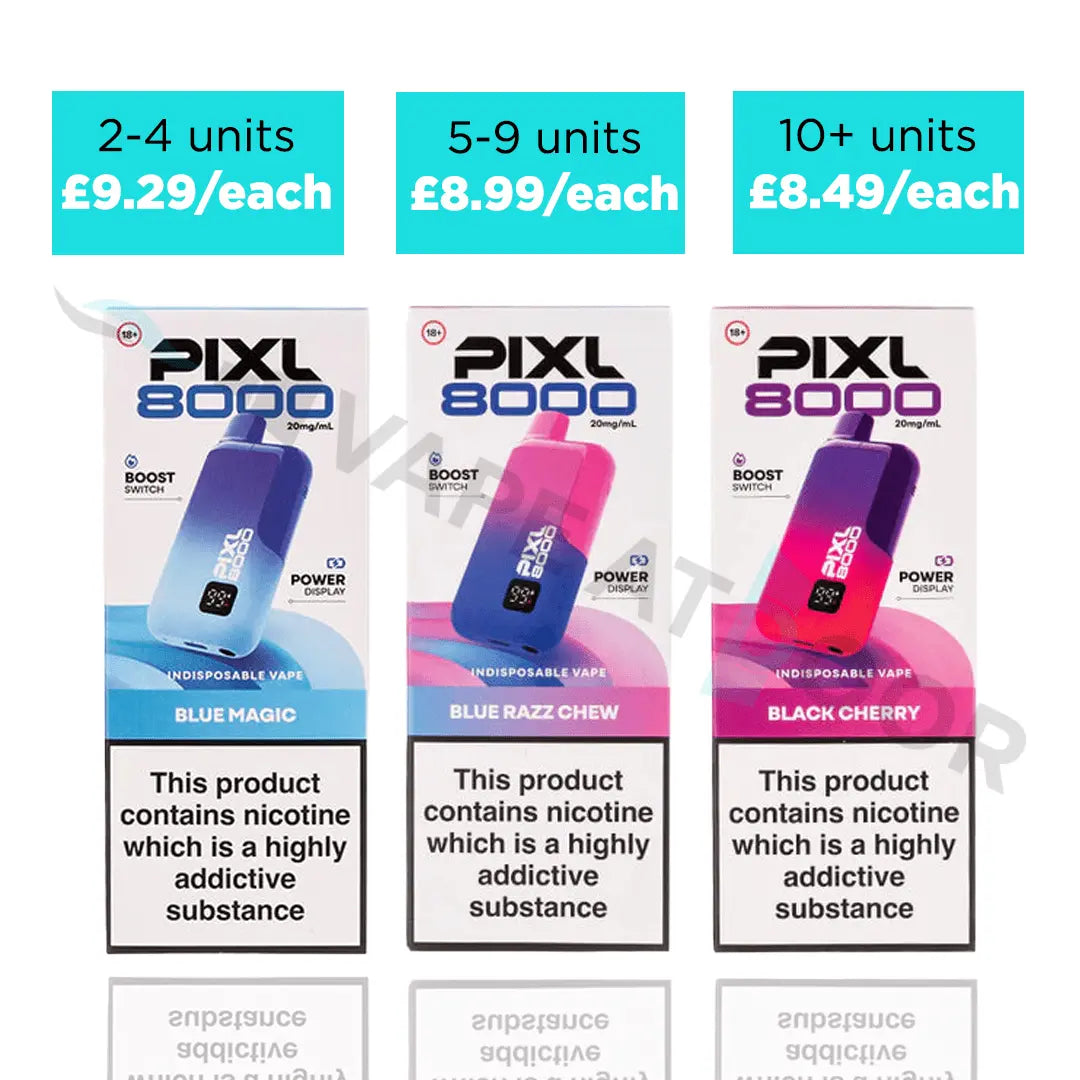Pixl 8000 Puffs Prefilled Pod Vape Kit Multibuy Deal