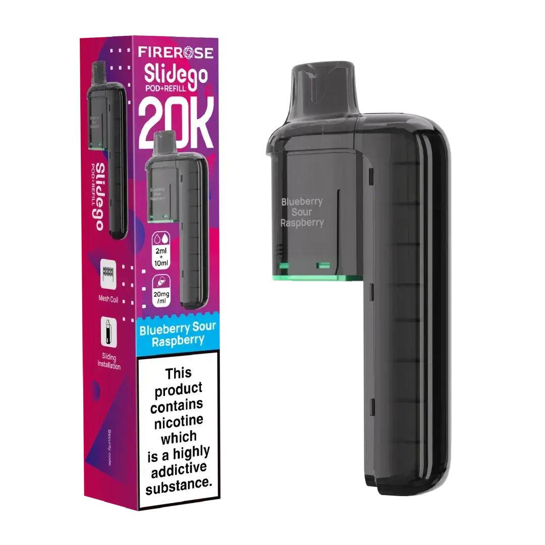 Elux FireRose Slidego 20k Prefilled Replacement Pod Vape At Door