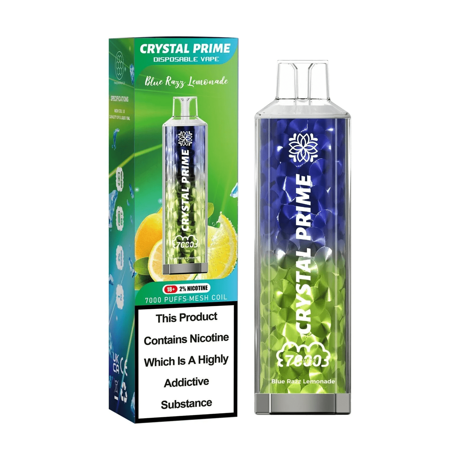 Crystal 7K Blue Razz Lemonade Flavour