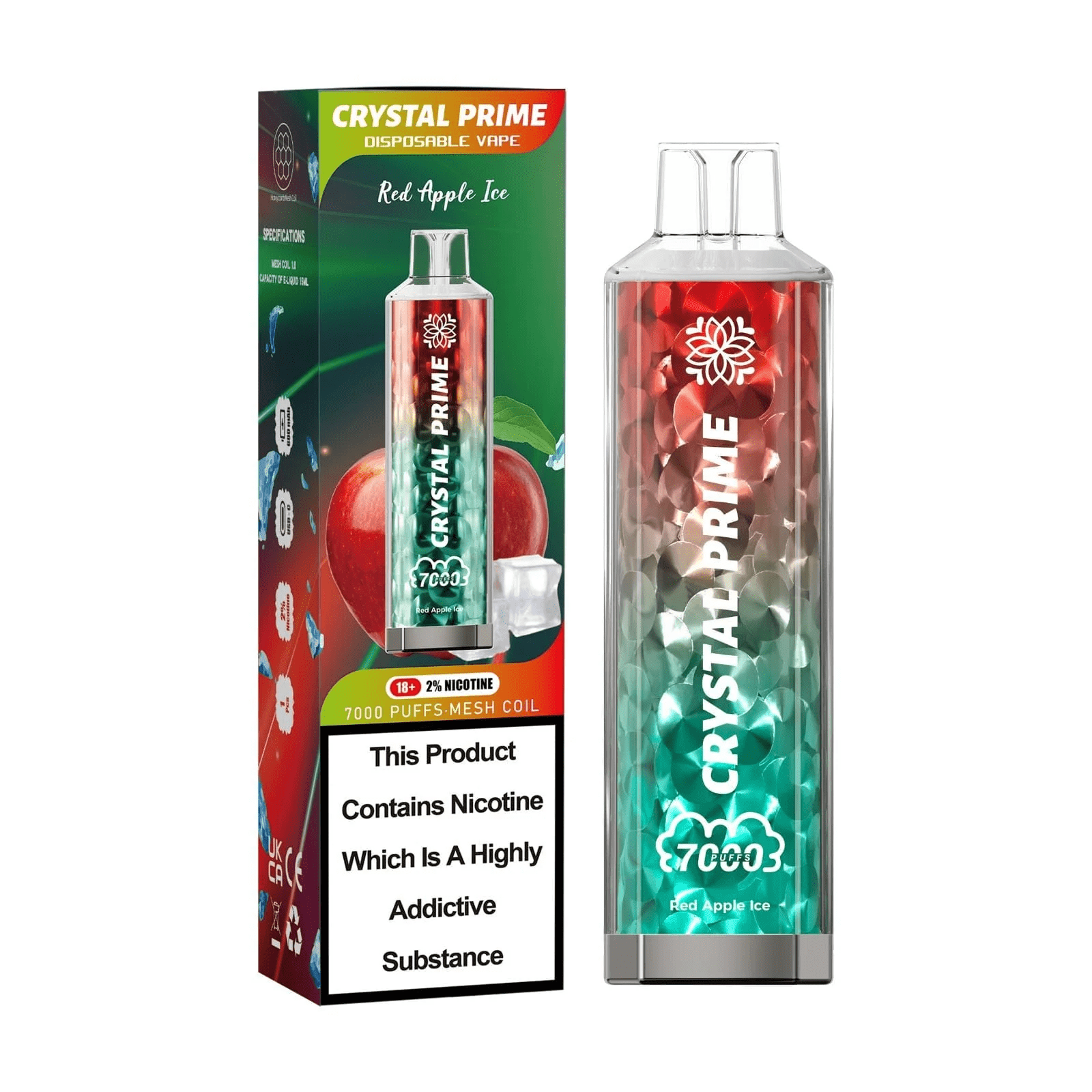7000 Puffs Red Apple Ice Flavour