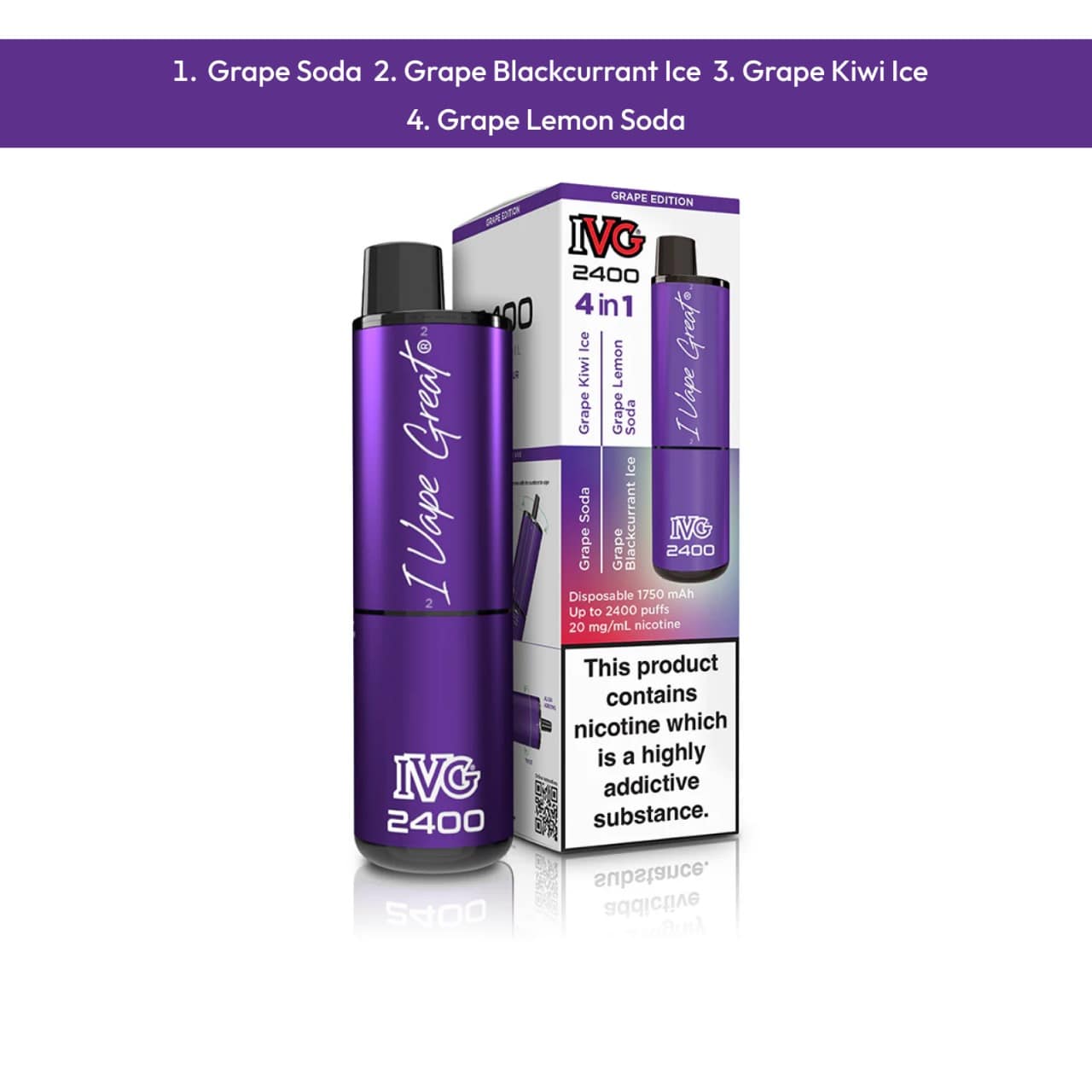 Ivg 4 in 1 2400 Puffs Grape Edition