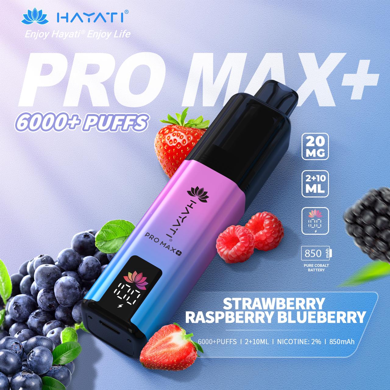 Hayati Pro Max+ Plus 6000 Srawberry Raspberry Blueberry