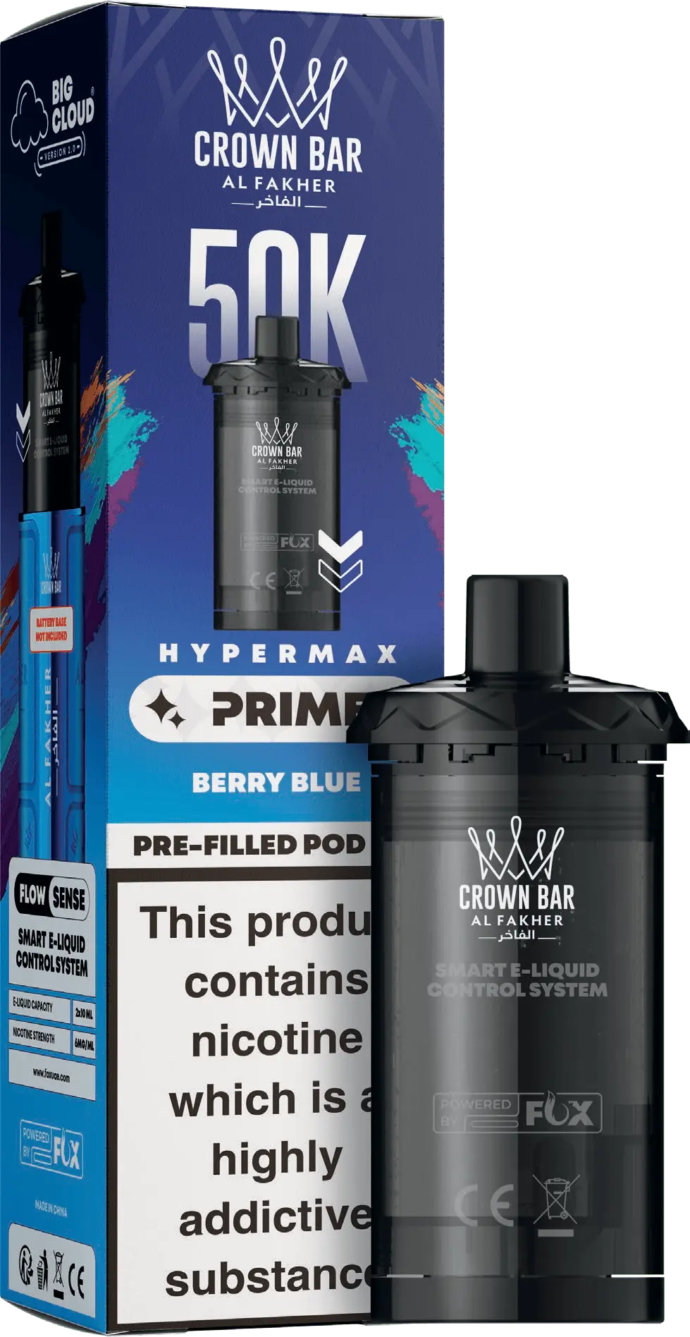 Two Al fakher hypermax prime replacement prefilled pods with packaging on a white background with multibuy deal offers.