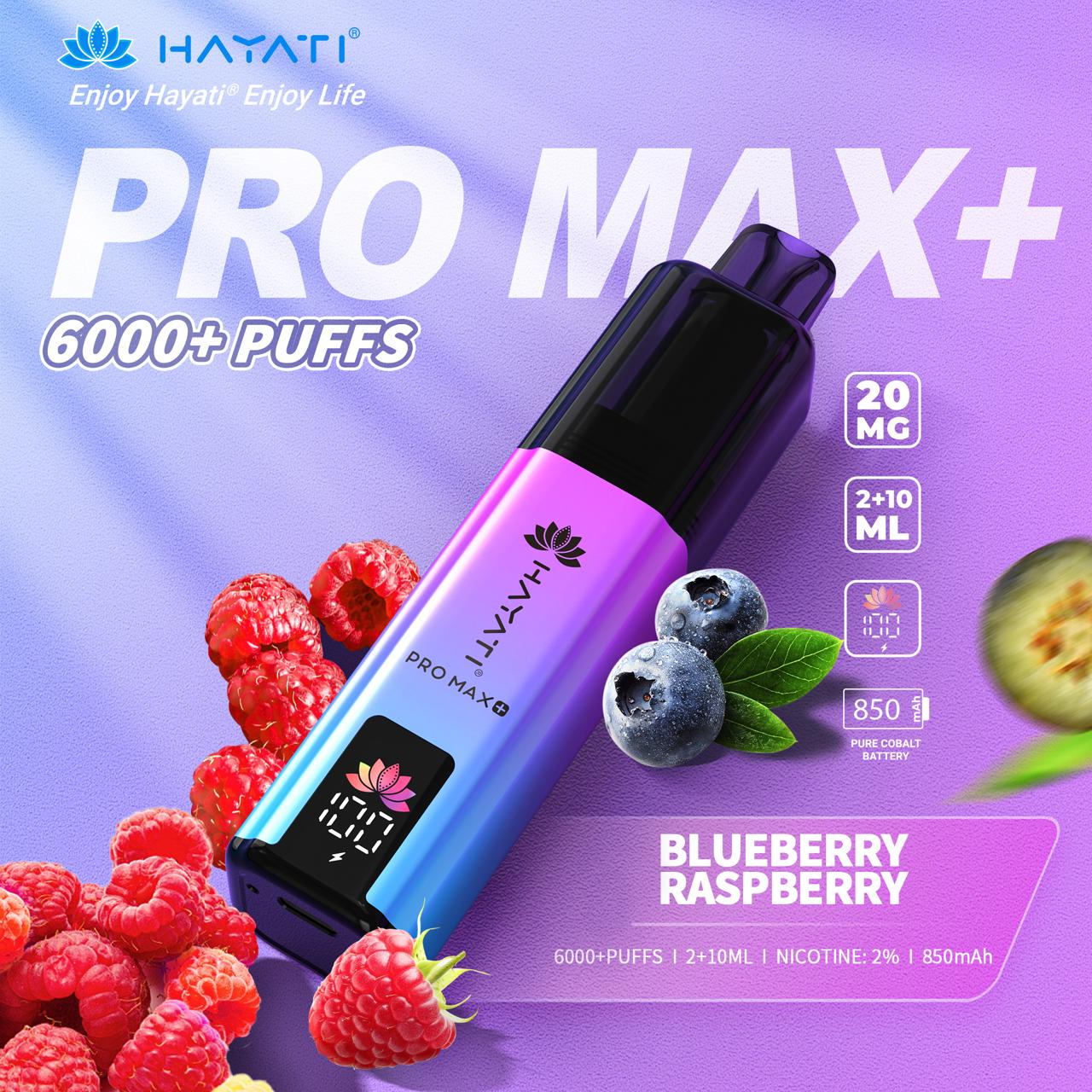 Hayati Pro Max+ Plus 6000 Blueberry Raspberry