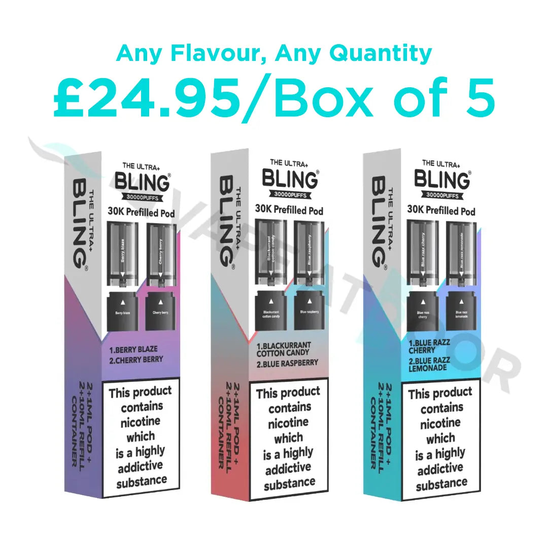 Bling Ultra Plus 30K Pods Box Of 5 Vape At Door