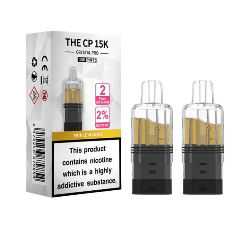 Crystal Pro CP 15K Replacement Refill Pods | 2% Nicotine, Mesh Coil & 25 Flavours Vape At Door