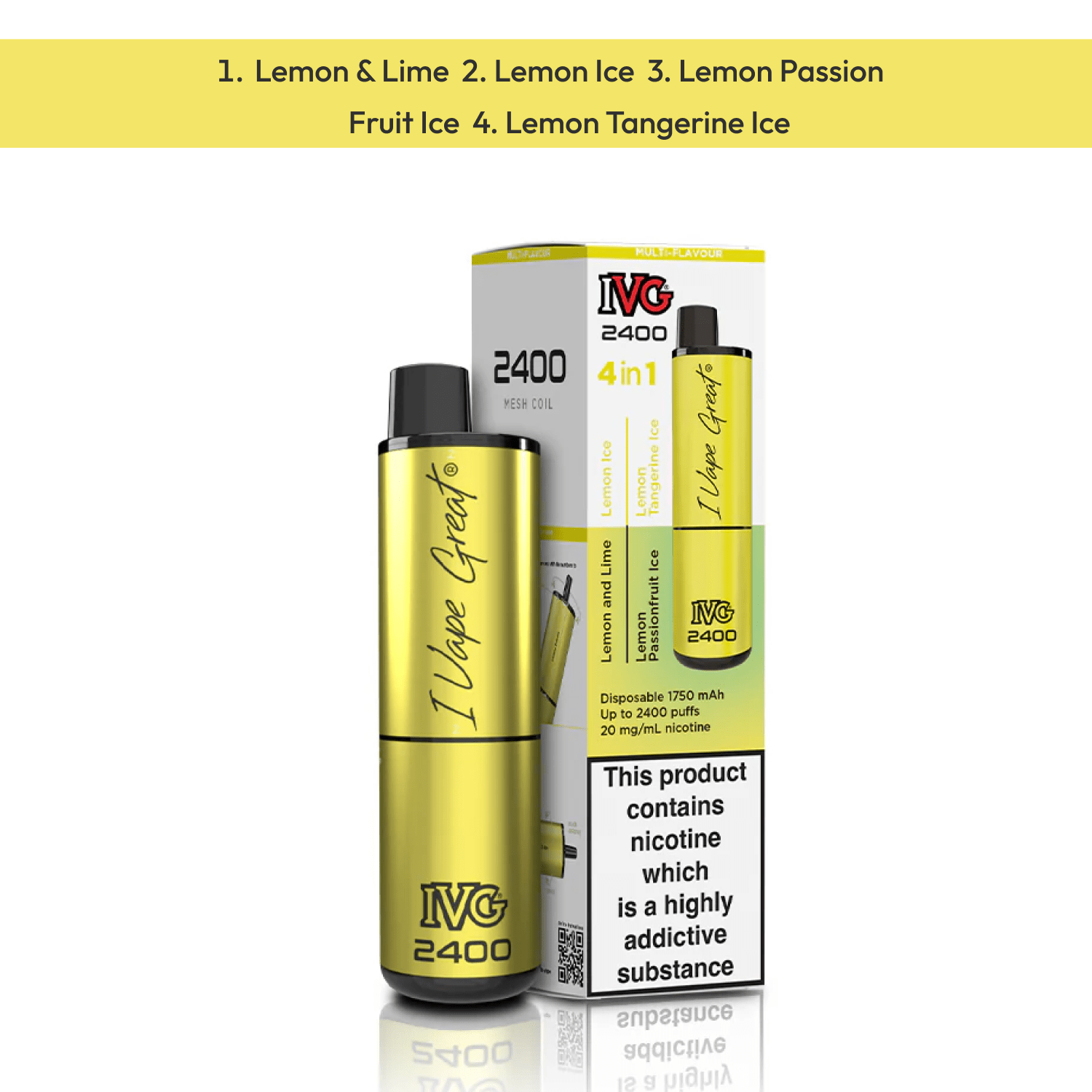 Ivg 4 in 1 2400 Puffs Lemon Edition