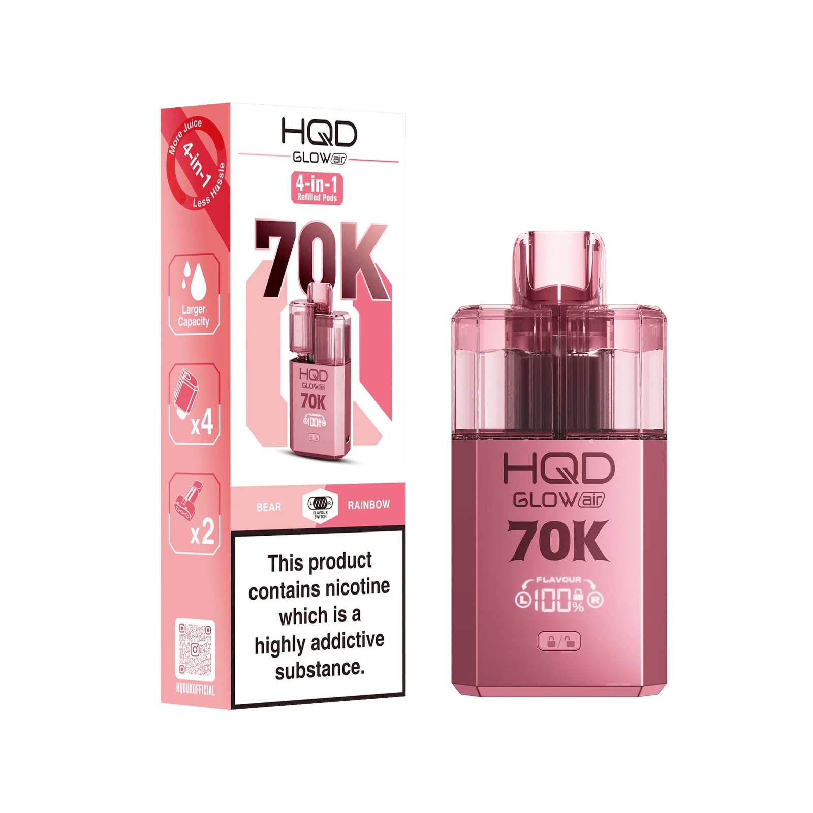 HQD Glow Air 70K Prefilled Pod Vape Kit
