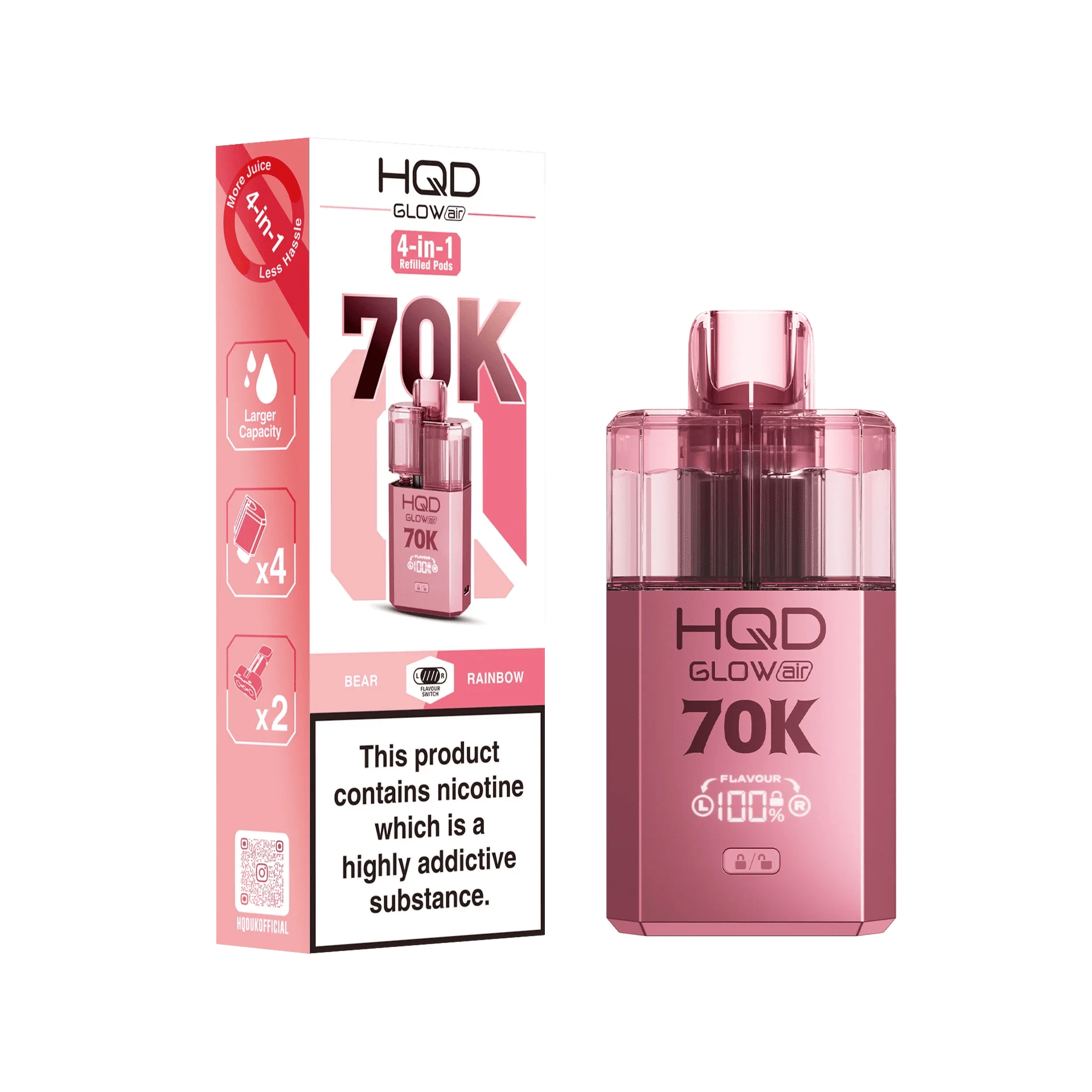 HQD Glow Air 70K Prefilled Pod Vape Kit