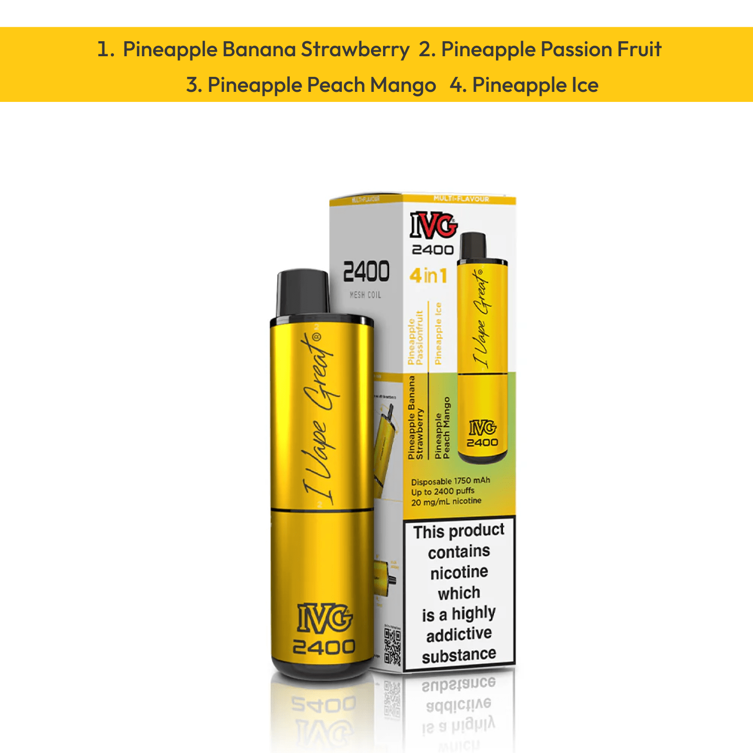 Ivg 4 in 1 2400 Puffs Pineapple Edition