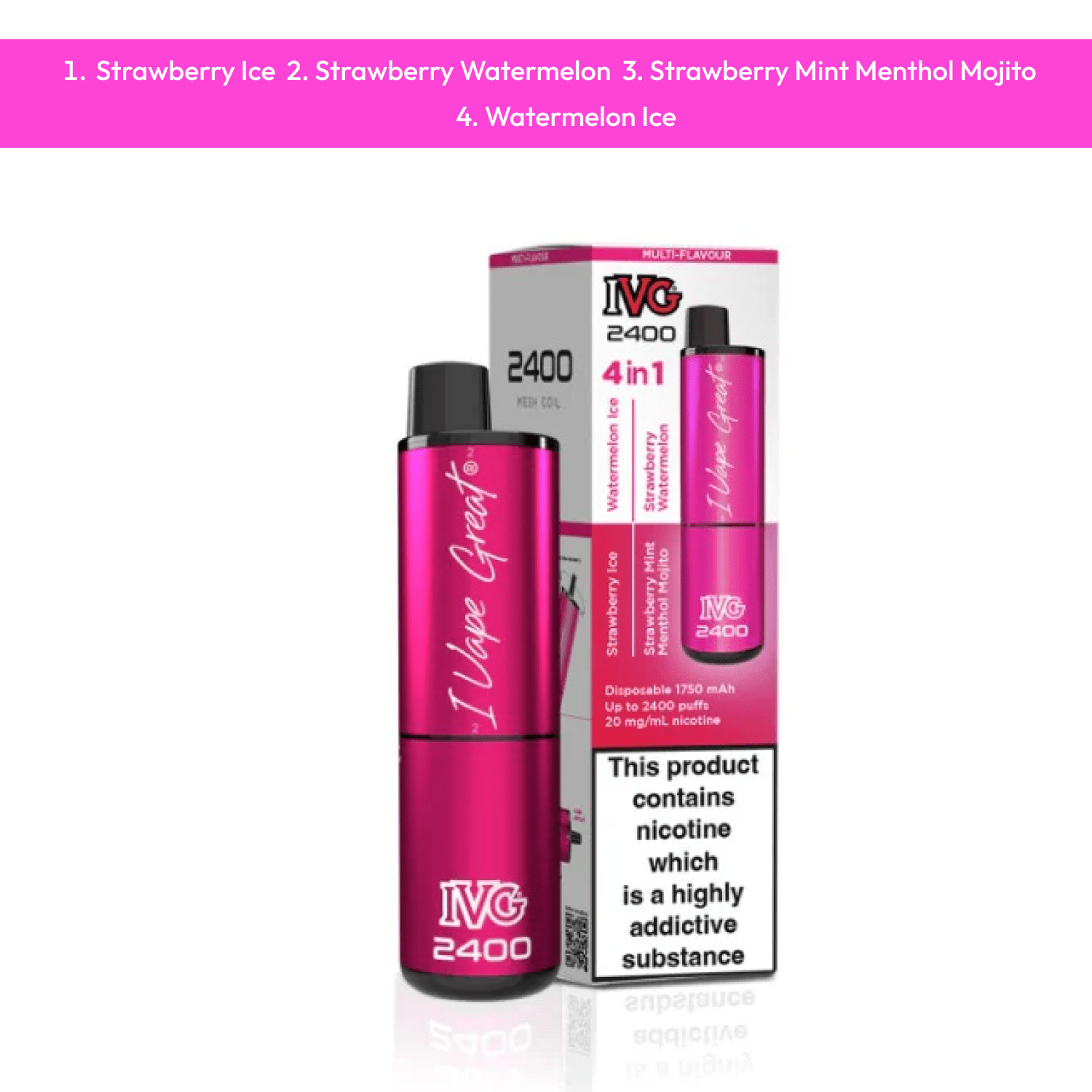 Ivg 4 in 1 2400 Puffs Pink Edition