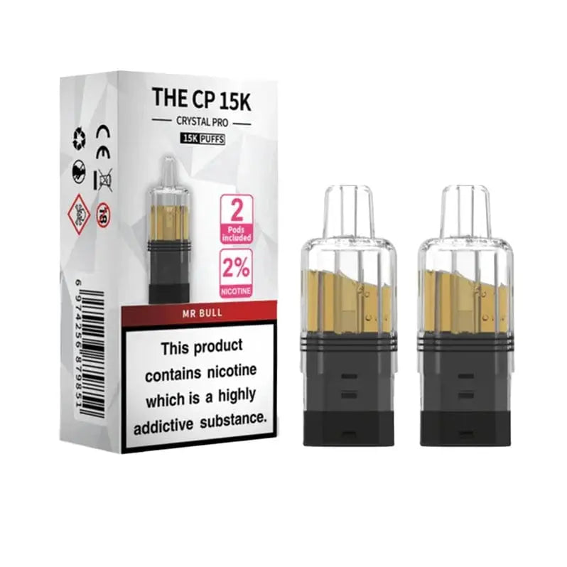 Crystal Pro CP 15K Replacement Refill Pods | 2% Nicotine, Mesh Coil & 25 Flavours Vape At Door